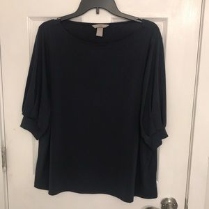 Dark blue, loose fitting H&M 3/4 sleeve top